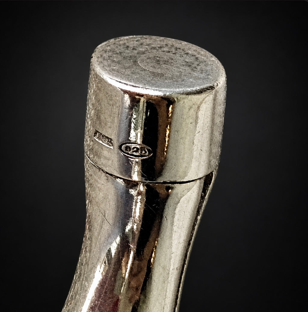 Gucci sterling silver bamboo cuff bracelet — detail view