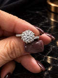 PHNX 2 Carat Round Lab-Grown Diamond Floral Halo Pavé Ring — Platinum