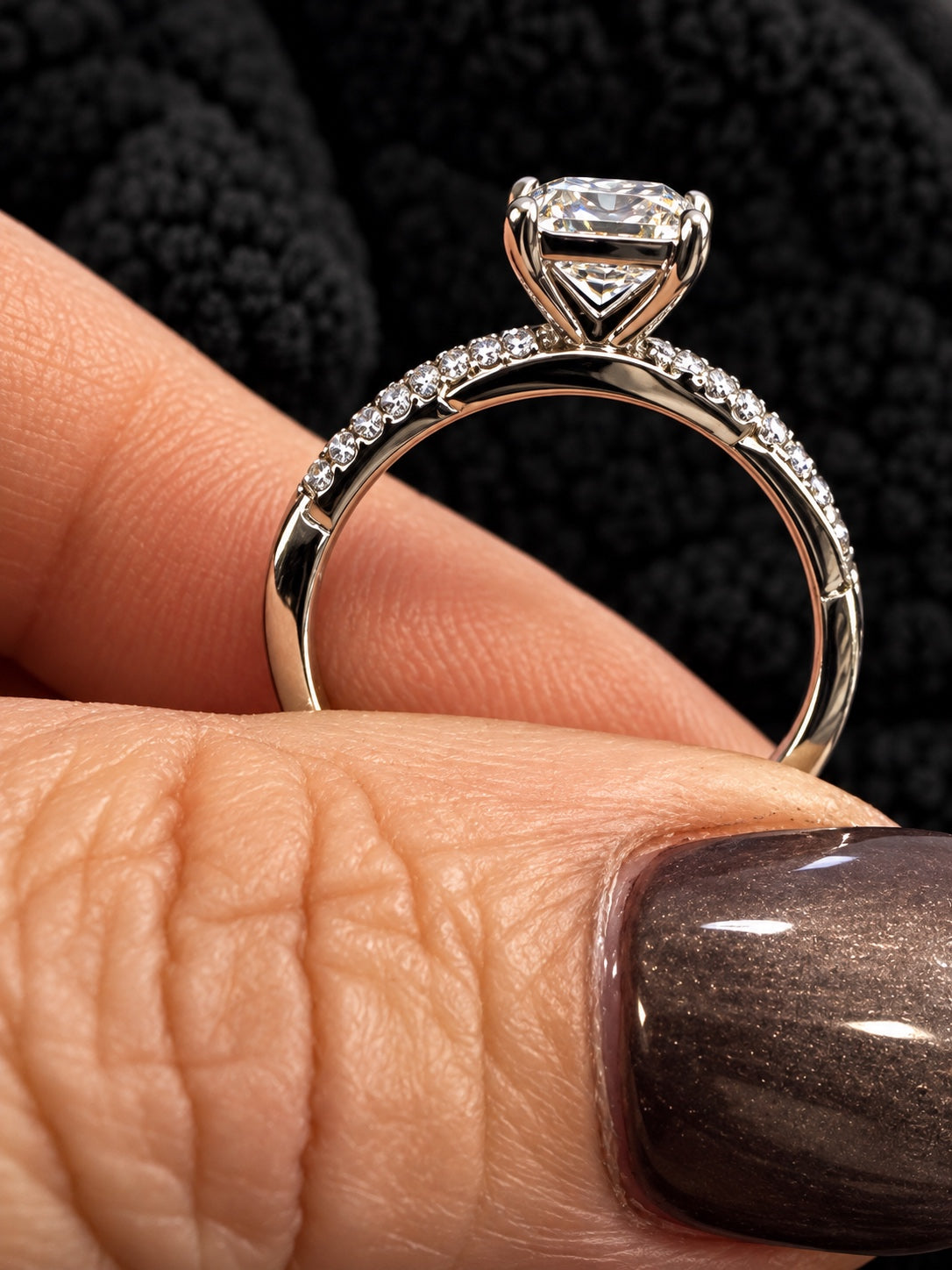 PHNX 2 Carat TW Radiant-Cut Lab-Grown Diamond Twisted Infinity Pavé Ring in Pt950 Platinum - Side Gallery Profile
