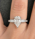 PHNX 4 CTW pear lab-grown diamond platinum ring size 7 on hand