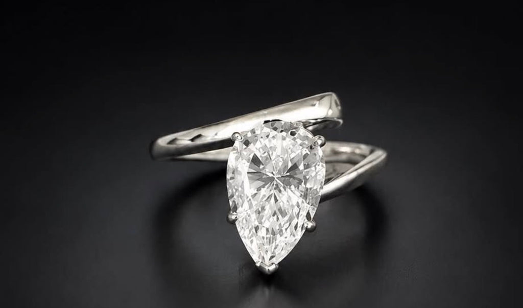 PHNX 4 carat pear-cut platinum ring size 7 alternate angle