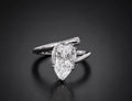 PHNX 4 carat pear-cut platinum ring size 7 front view